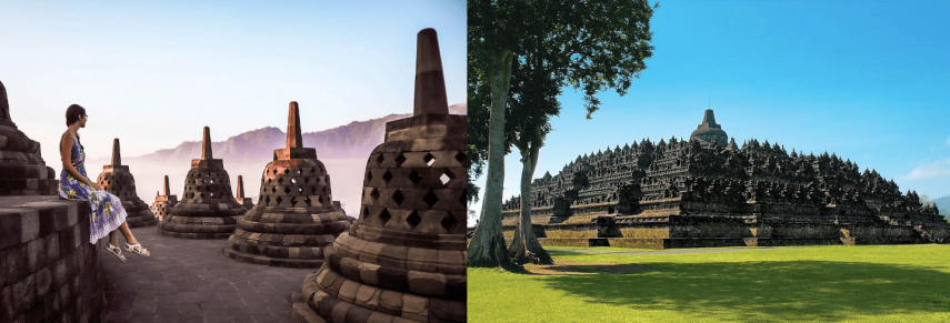 Borobudur temple and flight to Papua.